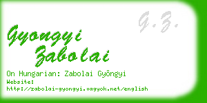 gyongyi zabolai business card
